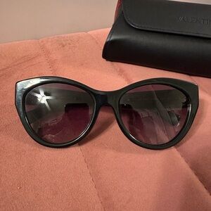 Valentino Glossy Black Cat-Eye Sunglasses